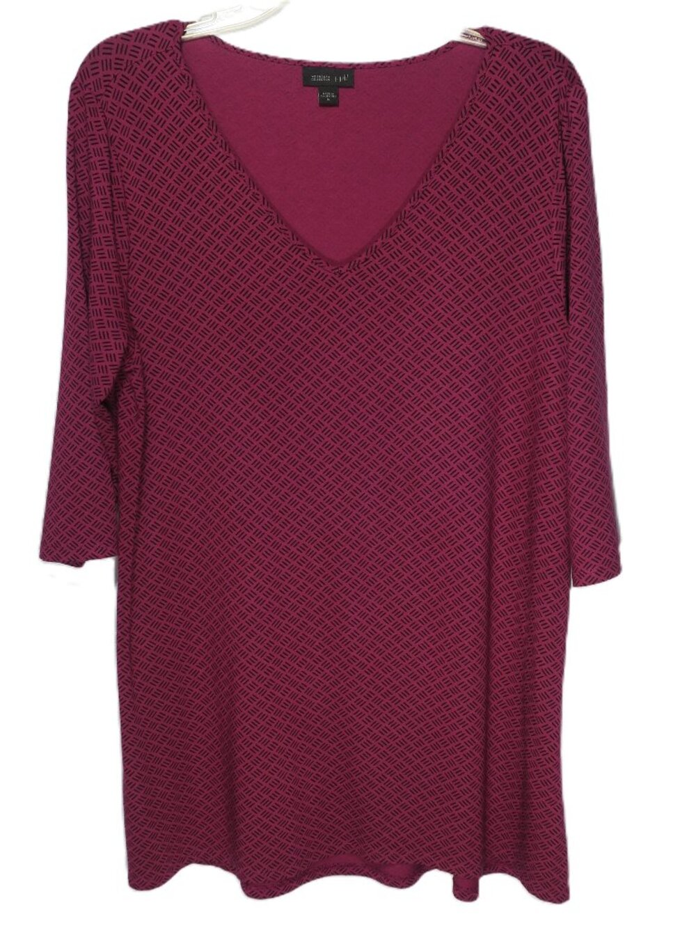 J JILL WEAREVER COLLECTION Geometric Print 3/4 Sleeve Tunic Top